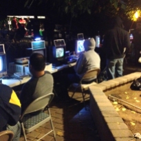 More Gamers! Food tent and viewing area in the background